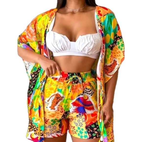 Animal Print two piece short set sz small